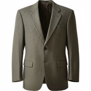 OSCAR DE LA RENTA 43R Gray Wool Cashmere Blazer Sport Coat Jacket Made Lithuania